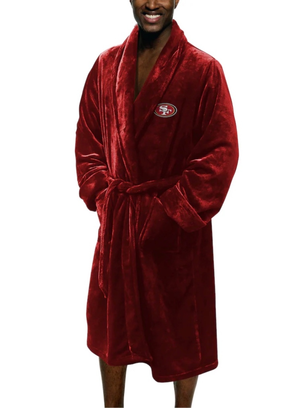 NFL San Francisco 49ers Silk Touch Robe L/XL Red Plush Bathrobe New